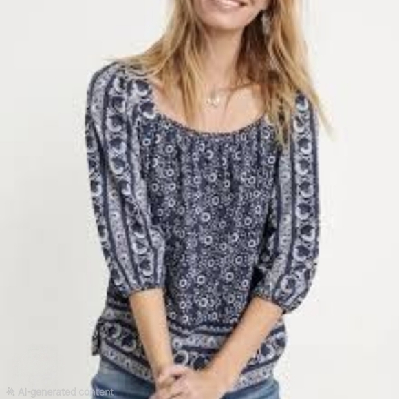 Lucky Brand Boho Top - Picture 1 of 7